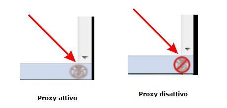 Dopo aver scaricato e configurato il proxy, solo con firefox, comparirà in basso, nella parte destra del vostro schermo, questa icona che vi permetterà di attivare e disattivare