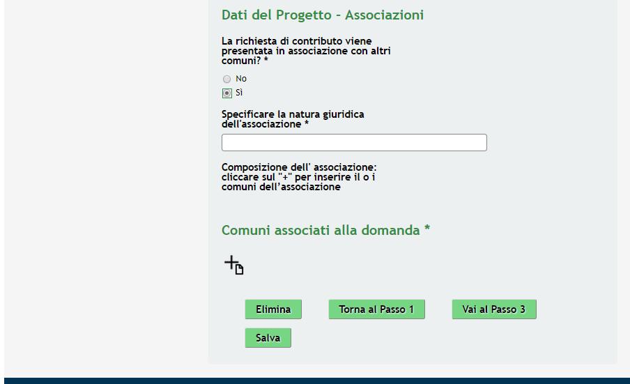 Prendere visione dei dati del Rappresentante legale e specificare il soggetto che firmerà la richiesta di contributo.