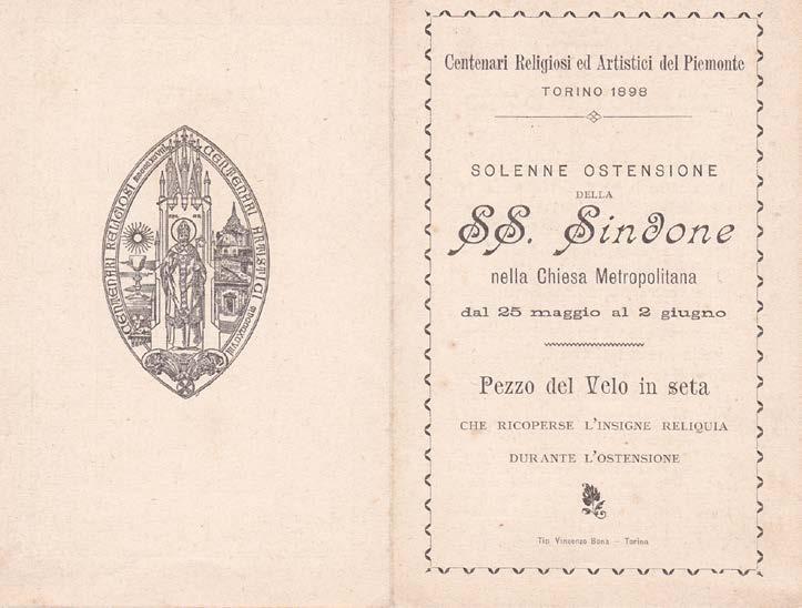 L ostensione di fine 800 è stata indetta in concomitanza con una grande esposizione di Arte Sacra e per celebrare una serie di ricorrenze cadute nello stesso anno tra cui il quarto