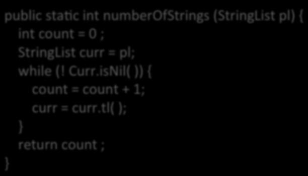 Usare variabili di istanza per value-oriented programming public stajc int numberofstrings