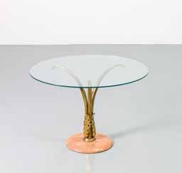 Marmo, ottone, cristallo molato cm 48x84x51 AN ITALIAN OCCASIONAL TABLE Stima 150-250 Tavolino da salotto anni 50.