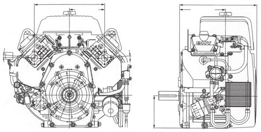 Maximum torque Albero motore PTO Shaft Dimensions Pressostato olio Switch oil pressure Versione filtro aria Air Cleaner