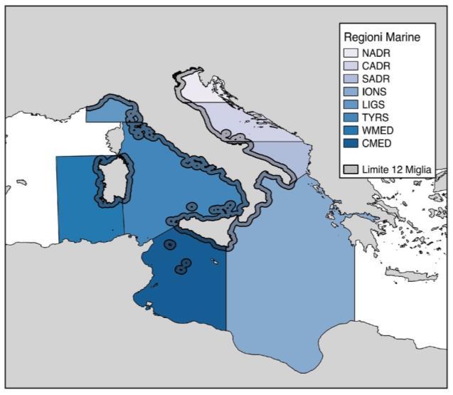 Analisi delle aree costiere Italiane In questa sezione è riportata un analisi di dettaglio delle proiezioni climatiche future per le aree marine della fascia costiera.