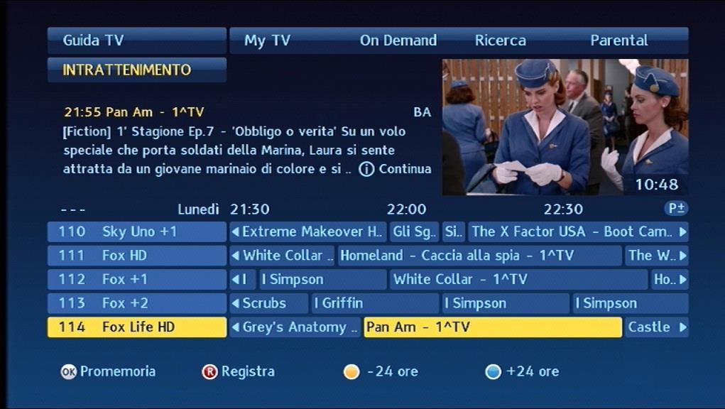 5 Esempio di EPG con funzionalità aggiuntive Vi sono inoltre EPG che incorporano diverse tipologie di funzionalità in modo da semplificare e migliorare l esperienza di fruizione televisiva da parte