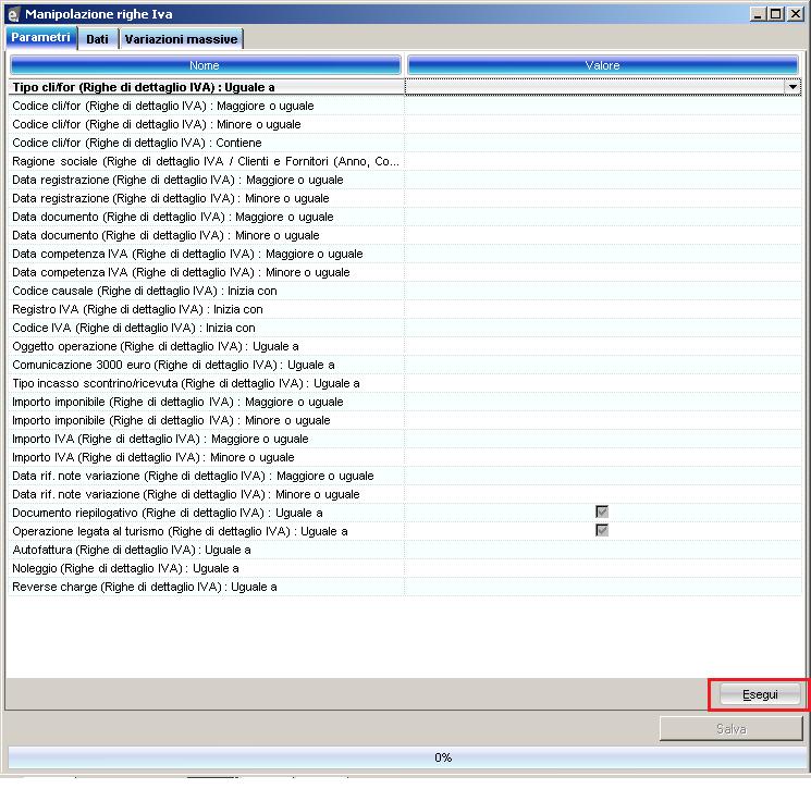 Nota: per motivi tecnici, fra i dati riportati nelle righe della query di menu non è presente l importo corrispettivo IVA inclusa (presente nella finestra d inserimento) ma due importi distinti: l