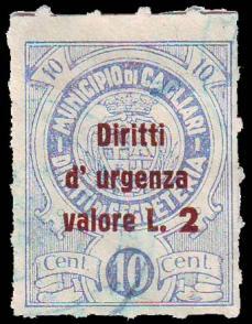 Stesso tipo precedente, sovrastampato con caratteri in rosso.