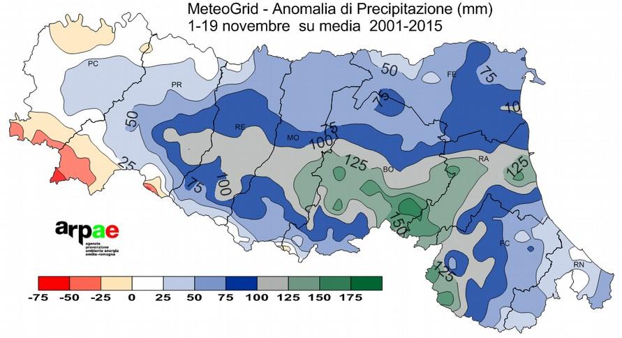 arancio-rosso). la settimana dal 13 al 19 novembre 2017 -Temperature: nel complesso inferiori alla norma.