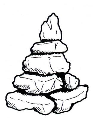 Ometto di pietre Dove realizzabile, costituisce un sistema di segnaletica efficace, naturale, discreta, duratura, economica e