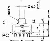 COMMUTATORI ROTATIVI Corrente limite permanente: 5 AC/DC Materiale albero: nylon rinforzato con fibra di vetro Ø6mm Contatti per circuito stampato 6100-0465 1 12 6100-0475 2 6 6100-0480 3 4