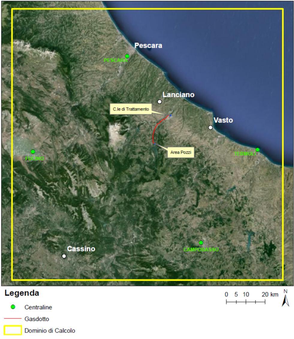 Figura 3 Localizzazione delle centraline meteo