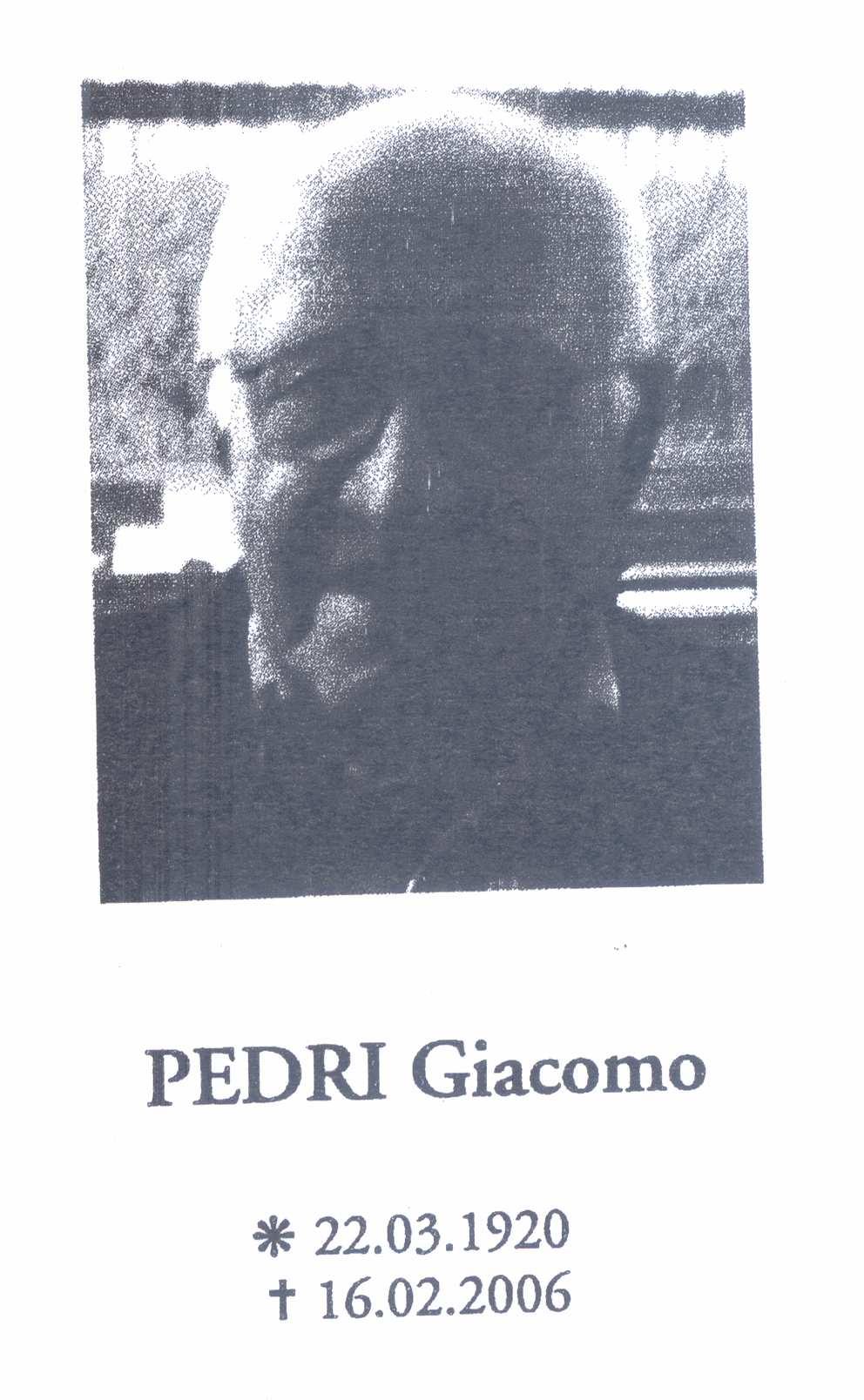 10. IN RICORDO DI GIACOMO PEDRI È con tristezza che apprendiamo della scomparsa per malattia di Giacomo Pedri.