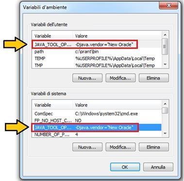 Come variabile di Sistema: Variabile: JAVA_TOOL_OPTIONS Valore: -Djava.