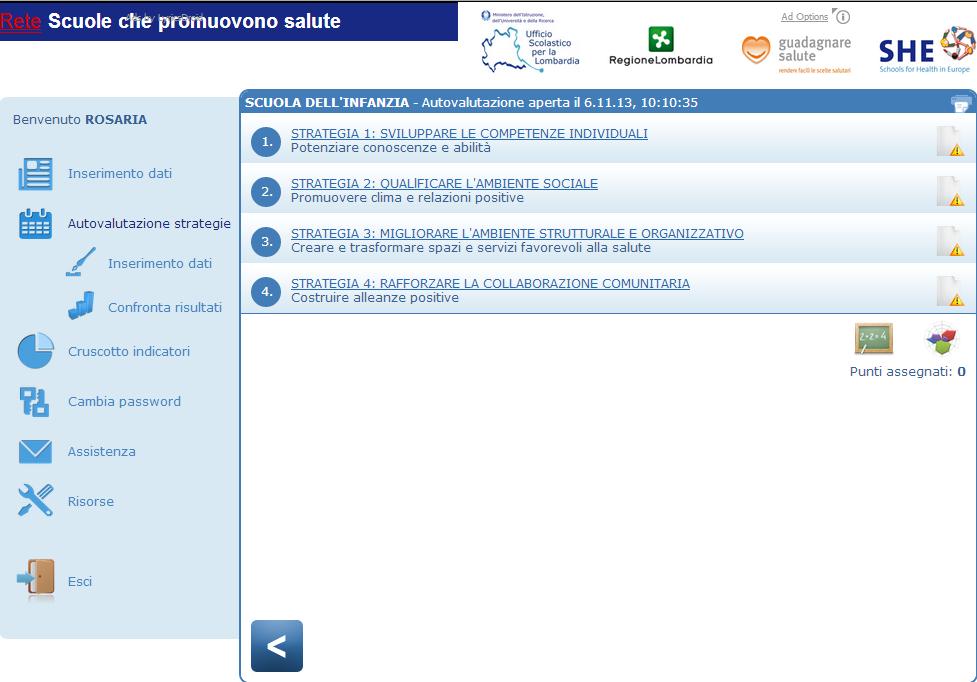 Modello della rete SPS: questionario di