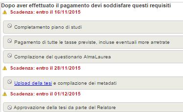 Per completare la domanda di laurea occorre: 1. Effettuare il pagamento della tassa di laurea; 2.