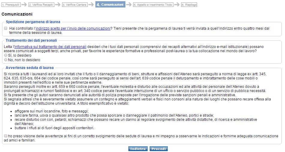 Figura 6 - Verifica dei dati di carriera 4.