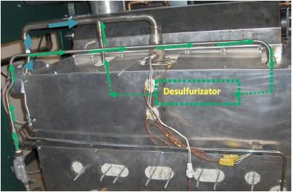 Sperimentazione di una cella a combustibile ad ossidi solidi da 5 kw - Distribuzione dei gas nel modulo cogenerativo mescolamento con il flusso d'aria anodico (linea azzurra) necessaria per la