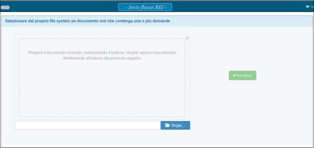 Figura 52: Menu Invio nuovo flusso La selezione di tale voce determina l apertura di una pagina in cui effettuare la selezione del flusso dal file system e l upload sul portale: Figura 53: Pagina di
