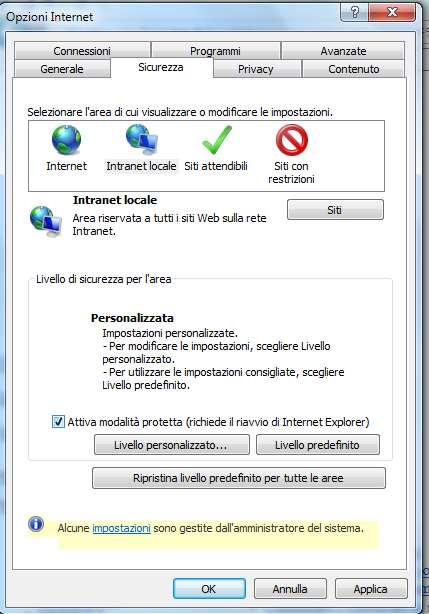 Internet Explorer Operazioni per correzione visualizzazione 4.