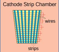 CATHODE STRIP CHAMBER (CSC) Le cathode strip chamber sono state utilizzate nella regione dell endacap dove è presente un elevato flusso di particelle ed un campo magnetico non uniforme, perché