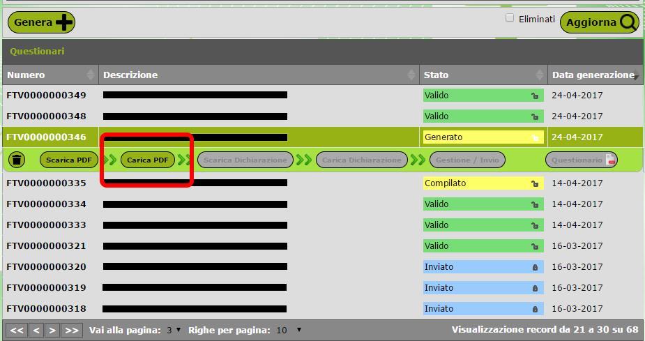 6. Generazione Modello e Firma Al termine della compilazione delle domande è possibile effettuare la generazione del Modello.