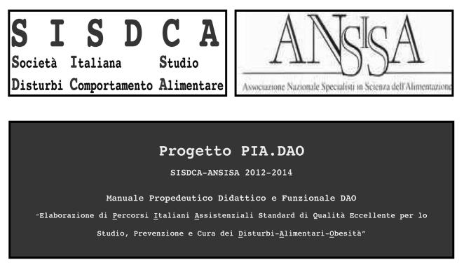 ODG Progetto PIADAO Bologna 1 Dicembre 2012 1 2 PROGETTO PIA.DAO SISDCA-ANSISA 2012-2014 Manuale Operativo (MO) 9.6.5.