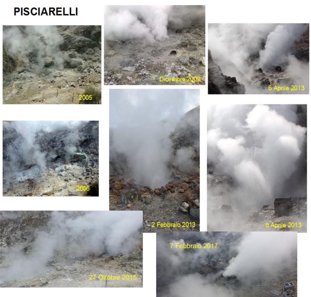 Figura 3.5 - Variazioni macroscopiche dell area di emissione di Pisciarelli dal 2005. Figura 3.