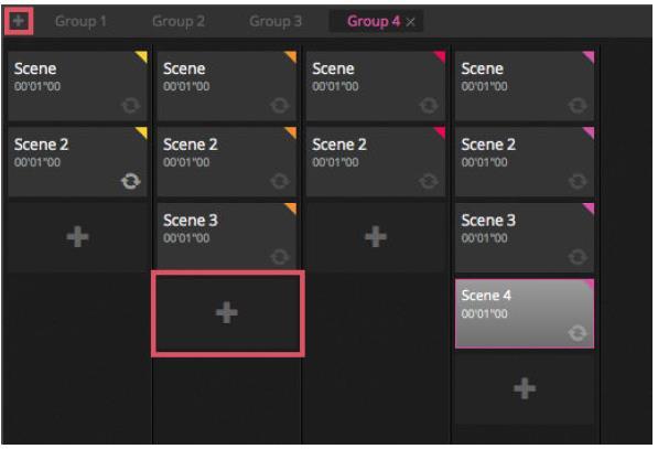 MODIFICA (continua) 4.3. Creazione di scene Una volta impostati i canali nell'editor, i valori vengono memorizzati nelle scene. Una scena può mantenere un 'aspetto' statico (p. es.