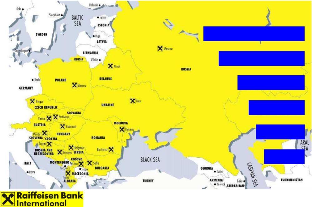 in 18 mercati dell Est Europa e della ex CSI RAIFFEISEN BANK INTERNATIONAL: il nostro partner per il Centro-Est Europa Austria Repubblica Ceca Serbia Albania Ungheria Slovacchia Bielorussia Polonia