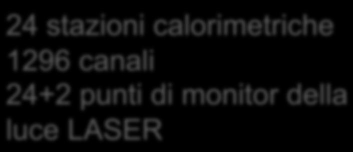 Quale sistema 24 stazioni calorimetriche 1296 canali 24+2 punti di monitor della luce LASER Suddivisione del lavoro: UD rivelatori monitoring LNF/NA elettronica di