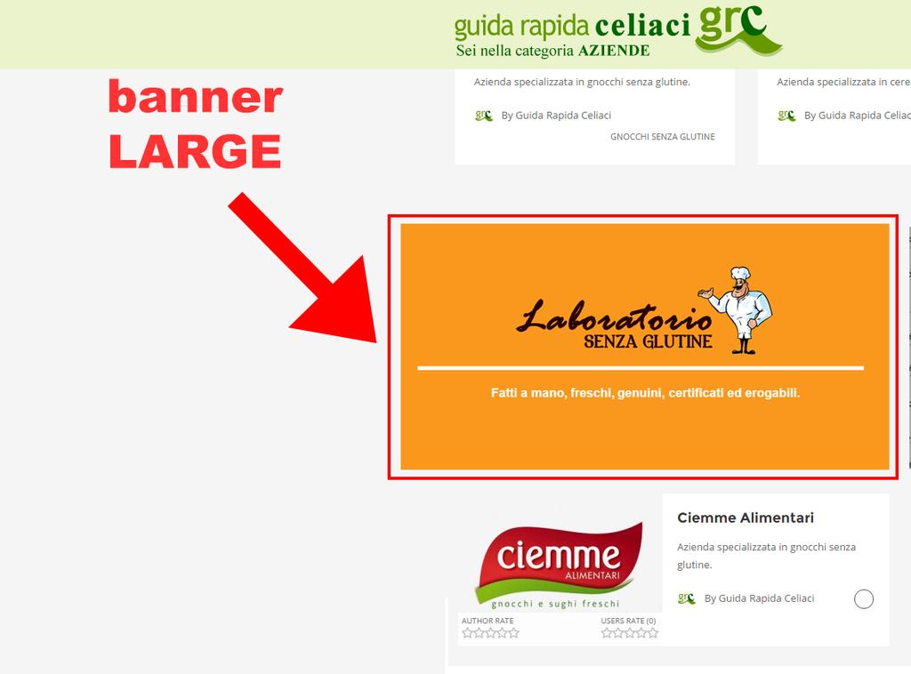 1 Banner Large in Aziende Senza Glutine, il portale che raccoglie tutti i brand del mercato gluten free.