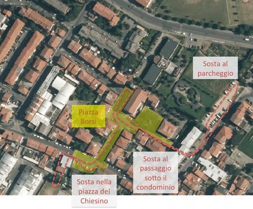 LA PASSEGGIATA DI QUARTIERE La passeggiata di quartiere si è articolata da Piazza Giosuè Borsi verso Via di Maliseti e poi