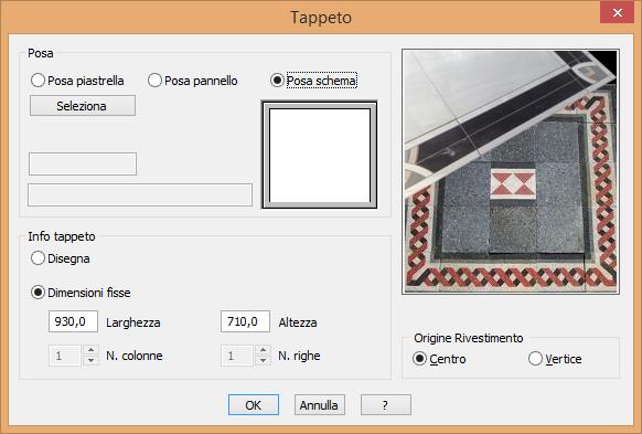 inserito su una posa standard a parete, e sotto uno specchio (per poterlo individuare, il Tappeto è stato evidenziato con una linea rossa).