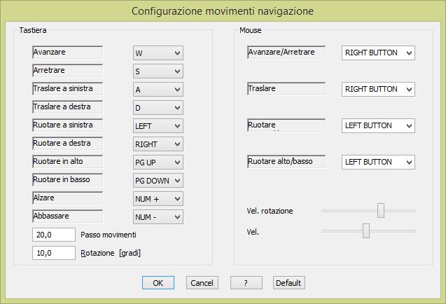 Capitolo 2 - Navigazione È possibile utilizzare simultaneamente sia movimenti del mouse sia la tastiera per muoversi più velocemente ed in modo più efficace nel vano: prova, ad esempio, a tenere