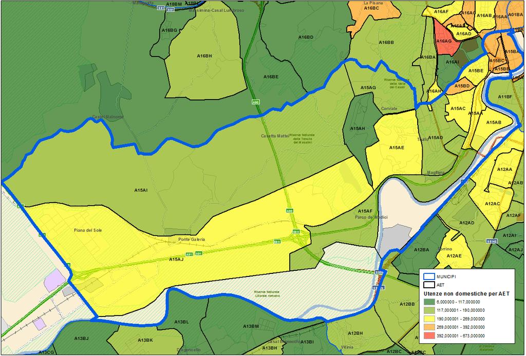 Domanda di Servizio Municipio XI Distribuzione delle utenze non domestiche Ta.