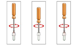 deve toccare la tazza di rotazione (potrebbe provocare frizioni).