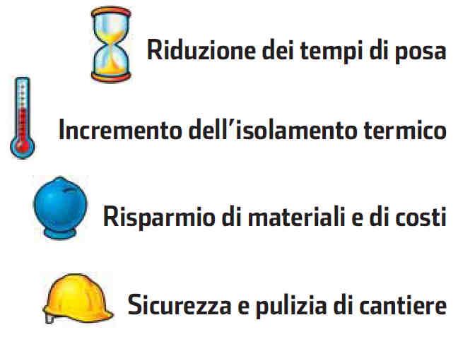 La posa dei blocchi risulta essere praticamente a secco e la loro sovrapposizione è facilitata dalla perfetta planarità delle facce. Riduzione dei costi.