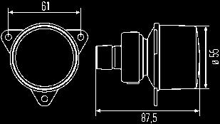 montata da 12 V / 21 W 2BA 008 221-147 Omologazione 1051, 878 e 879 c) Retronebbia 12 / 24 V, lente rossa 2NE 008 221-031 con lampadina montata da 12 V / 21 W 2NE 008 221-137 Omologazione 1050 d)