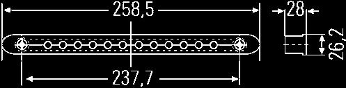 0,15 A 12 V, LED bianchi 2JA 343 606-007 12 V, LED blu 2JA 343 606-201 Luce per gradini a LED per l installazione a sbalzo,