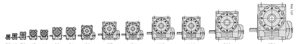 2 - Caratteristiche 2 - Specifications a - Riduttore Particolarità costruttive Le principali caratteristiche sono: fissaggio universale con piedi integrali alla carcassa (piedi inferiori, superiori e