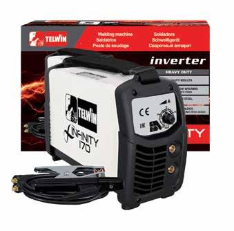 209,00 saldatrice inverter *INFINITY 170* 230 V - con accessori - corrente uscita max 150 A per elettrodi Ø 1,6 4 mm - dimens.