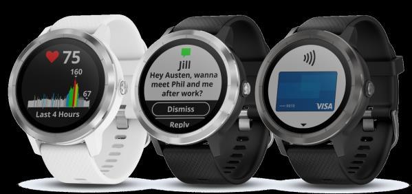 serie vívoactive vívoactive 3 GPS + GLONASS smart watch Cardio da polso integrato Garmin PayTM per pagamenti contactless con protocollo NFC SIDE-SWIPE control: sfiora la cassa per cambiare le pagine
