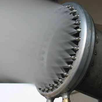 2: Impianto di abbattimento mediante nebulizzazione di acqua ( cannone ) Per le situazioni più difficoltose, al fine di evitare la diffusione di polveri, è possibile aggiungere additivi di