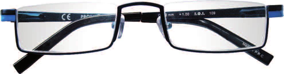 RON blu - azzurro Kit da 4 occhiali con espositore in PVC, con