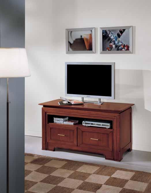 TV stand walnut wood with 2 big drawers and shelf opening. cm. L. 115 - P. 50 - H.