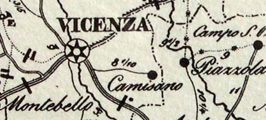 CAMISANO Le prime tracce dell attività dell ufficio postale di Camisano risalgono al 1822. Un servizio di pedoneria garantiva il collegamento giornaliero con il nodo postale di Vicenza.