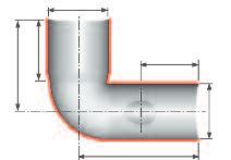 Curva wc proungata (con guarnizione e tappo) DN DN1 Codice /pz Imb.