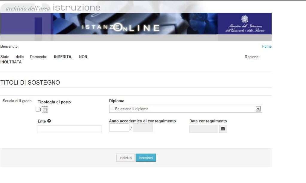 Per impostare l Ente, l utente, passando il mouse sul punto interrogativo può visualizzare una breve descrizione di operabilità.