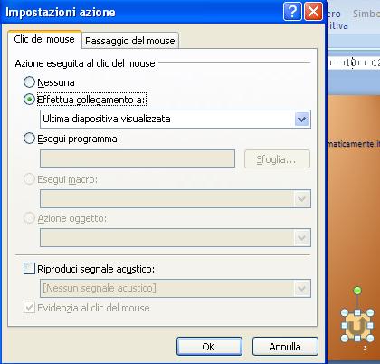 Modulo 6 - Nuova ECDL G. Pettarin - Presentation Impostazioni azione Questa finestra di dialogo è composta da due schede: 1.