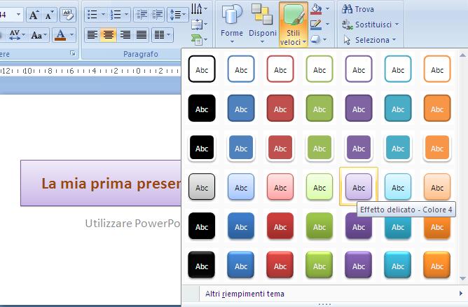 Modulo 6 - Nuova ECDL G. Pettarin - Presentation Modificare l aspetto del segnaposto È possibile modificare anche l aspetto del segnaposto, non solo il testo che contiene.