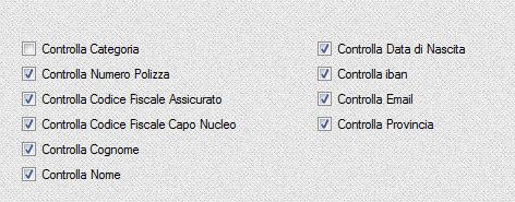 Per salvare le correzioni cliccare sul bottone Salva dati aggiornati. Si può focalizzare la ricerca degli errori su uno o più campi impostando le checkbox nella finestra in basso a destra.